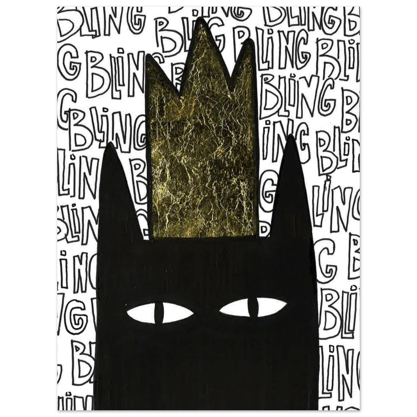 Bling Cat artwork by Mathilde Laurendeau, featuring a stylish cat with shimmering details and a touch of glamour.