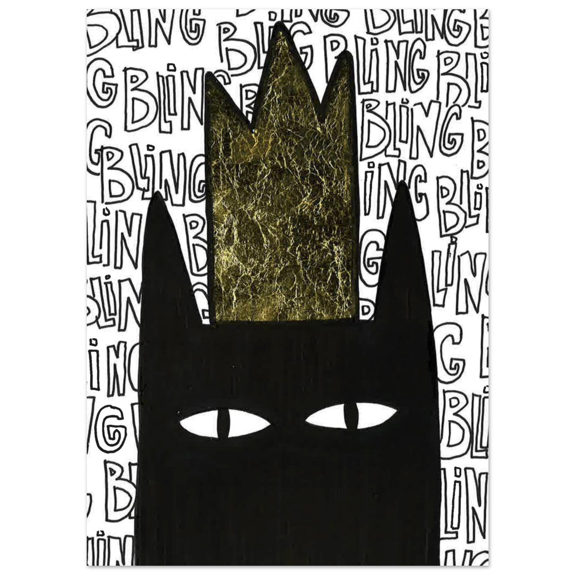 Bling Cat artwork by Mathilde Laurendeau, featuring a stylish cat with shimmering details and a touch of glamour.